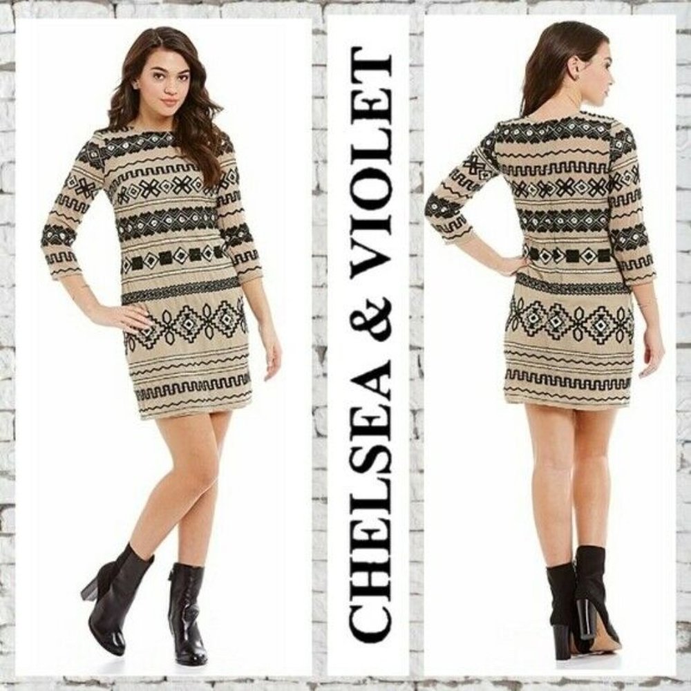 Anthropologie Chelsea & Violet Shift Sequin Dress